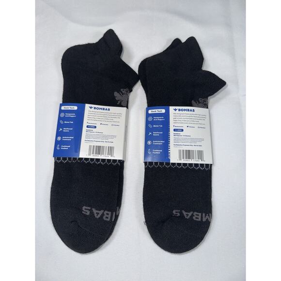 Bombas 2 Pairs Black Ankle Socks XL Extra Large Honeycomb High Quality NWT - Picture 2 of 3